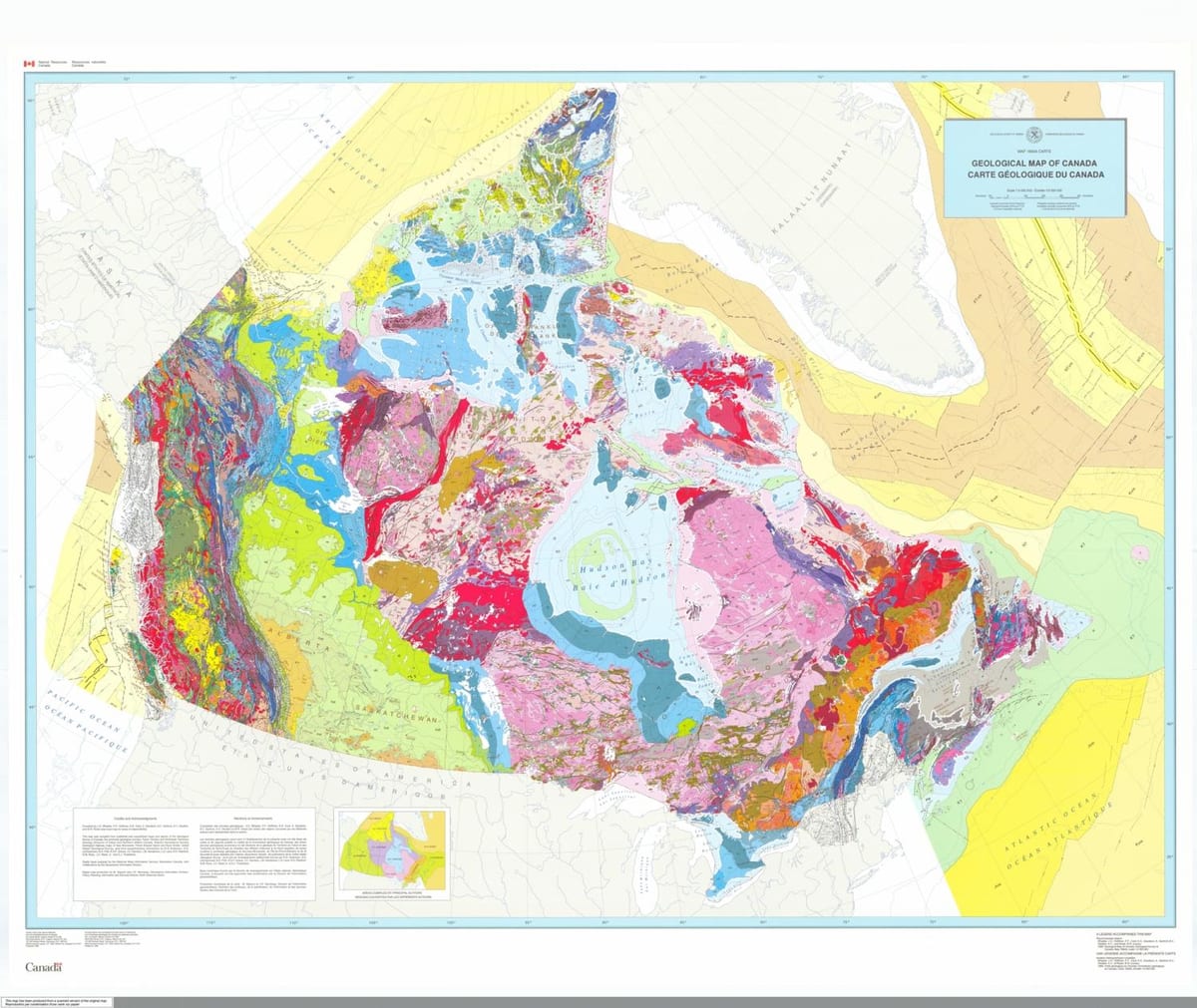 mapa Kanady geologické