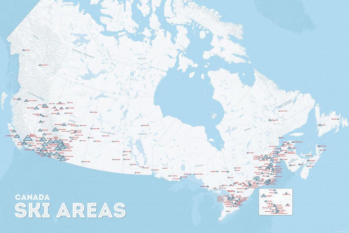 Kanada lyžařských středisek mapě