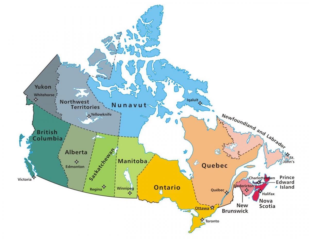 Kanada škol mapě