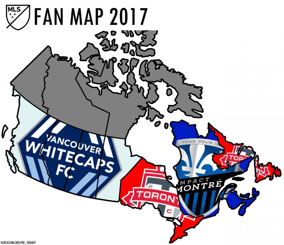 mapa Kanady mls
