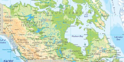 Fyzická mapa Kanady