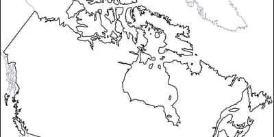 Prázdné osnovy mapa Kanady
