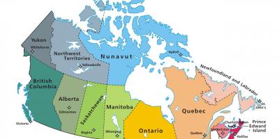 Kanada škol mapě