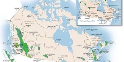 Parky Kanady mapě