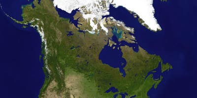 Satelitní mapa Kanady